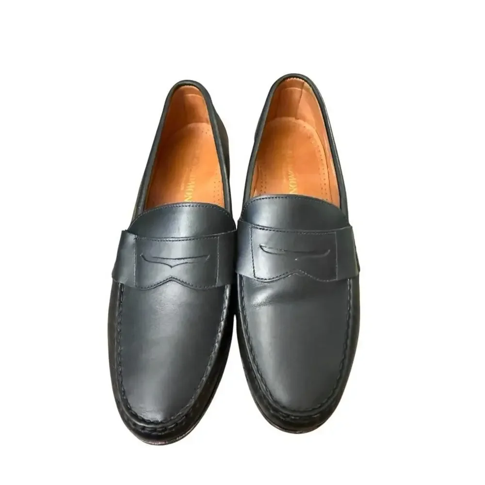 Allen Edmonds Cavanaugh Black Leather Penny Loafer Men size 10.5 D Black